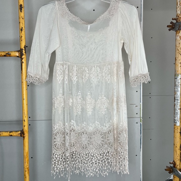 Free People Sheer Lace Mini Dress - Picture 4 of 6